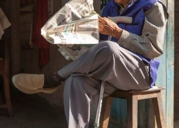 newspaper reading