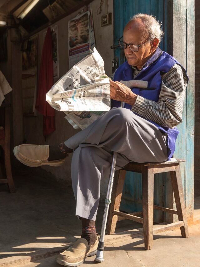 newspaper reading