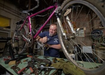 small shop entrepreneur working