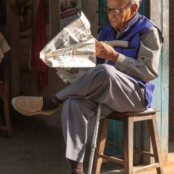 newspaper reading