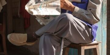 newspaper reading