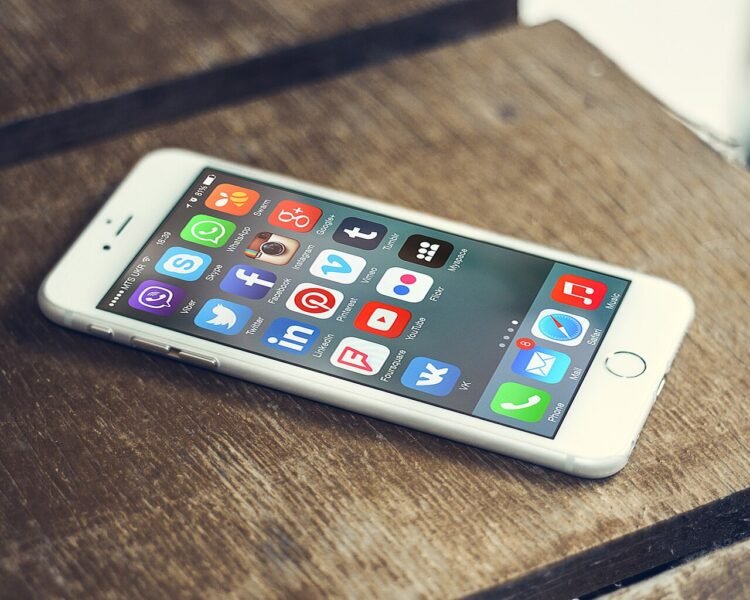 smartphone screen social media app icons