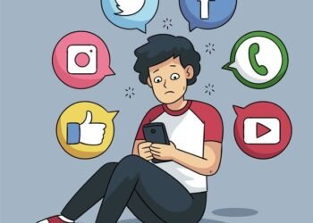 person using smartphone social media