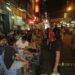 backpacker tourist city street