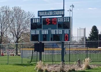 sports stadium scoreboard