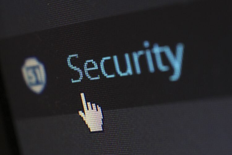 Écran affichant le mot Security, illustrant la protection de la vie privée face à l'IA